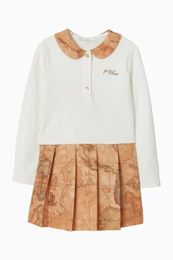 Pleated Dress in Cotton Fleece