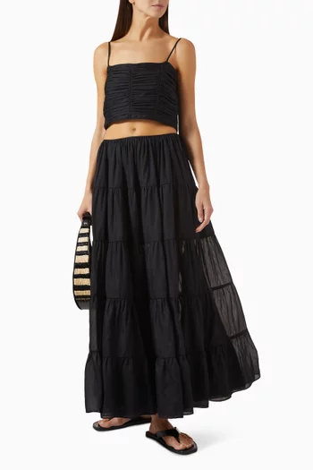 بلوزة ليديا بكشكش حرير وقطن