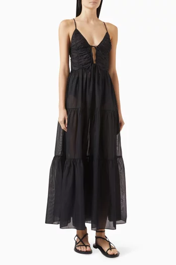 فستان ميف بطبقات متعددة قطن وحرير