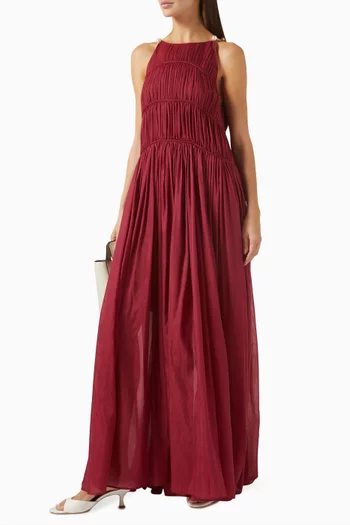 Morgan Tiered Dress in Cotton-silk