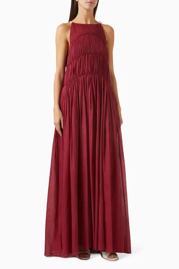 Morgan Tiered Dress in Cotton-silk