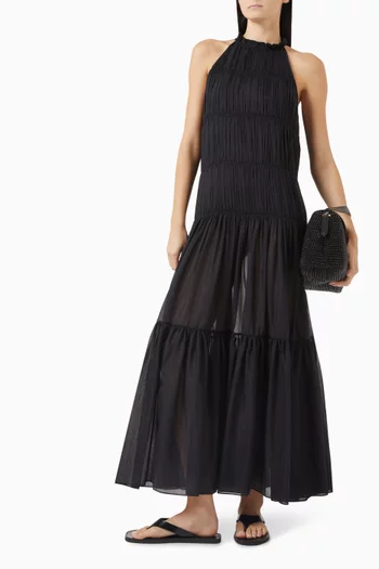 فستان فيليبا بطبقات متعددة قطن وحرير