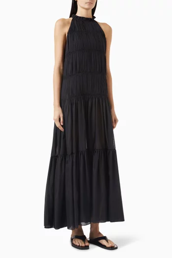 فستان فيليبا بطبقات متعددة قطن وحرير