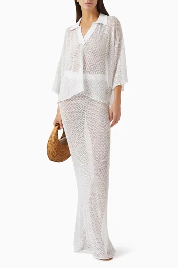 بلوزة رايلي بياقة نسيج كروشيه