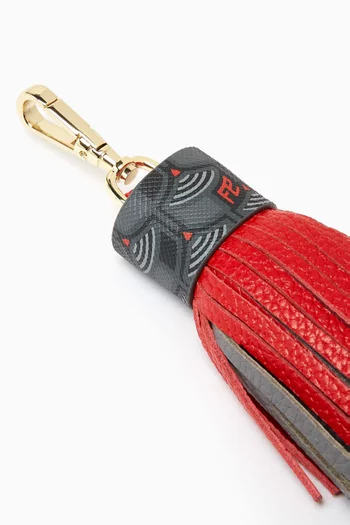 Tassel Key Holder in Scale Canvas & Leather