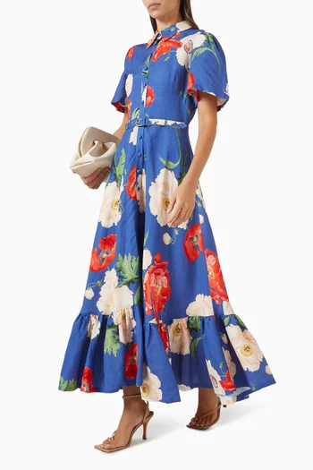 Becca Midi Dress in Linen-blend