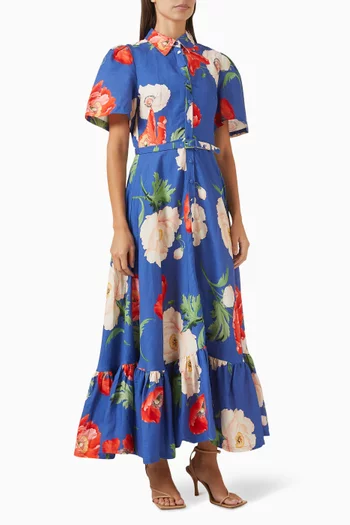 Becca Midi Dress in Linen-blend