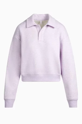 Cotton Fleece Polo Sweatshirt