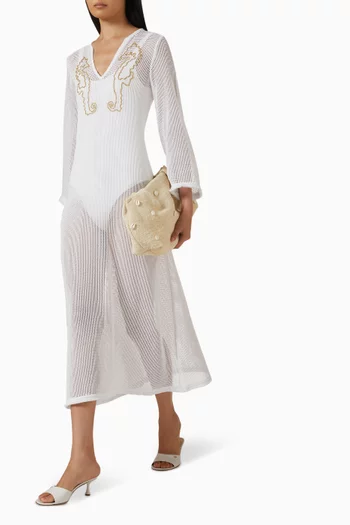 Hippocampus Sheer Kaftan in Cotton