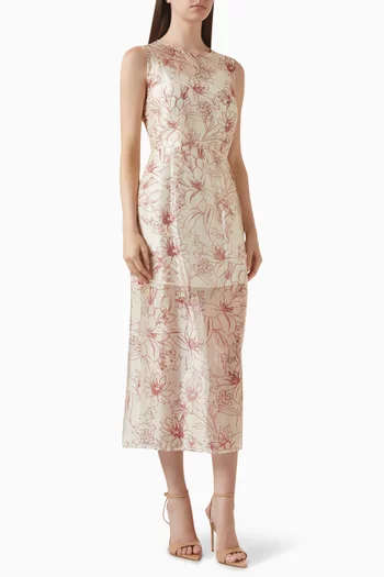 فستان زوكي متوسط الطول مزيج أسيتات