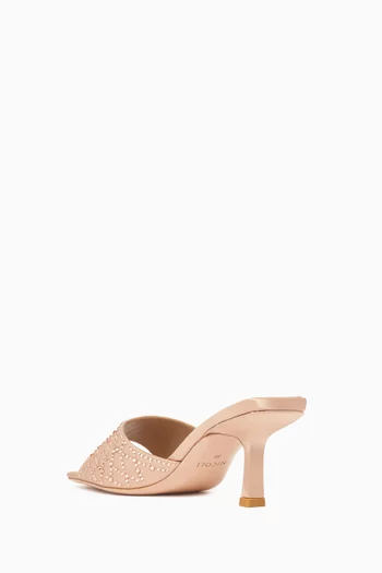 Lesina 70 Mules in Crystal-embellished Satin
