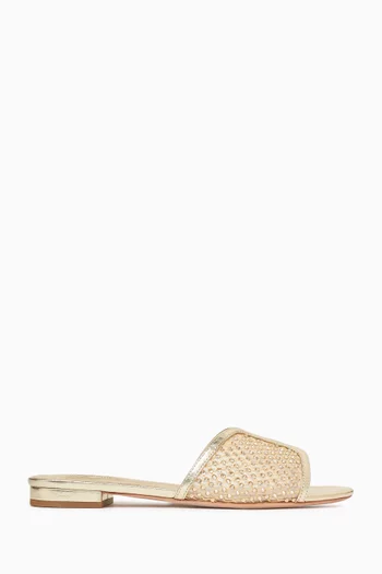 Frederica Crystal-embellished Slides in Mesh