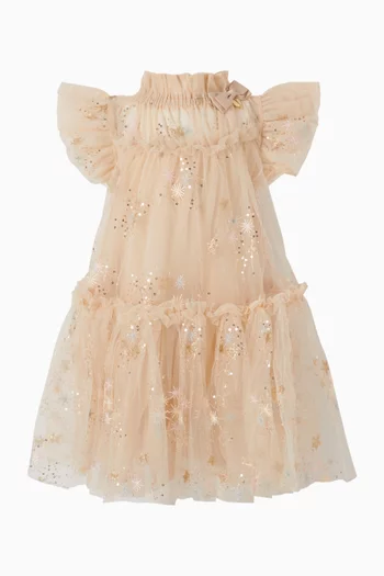 فستان مارييتا مزين بنجوم غليتر تول