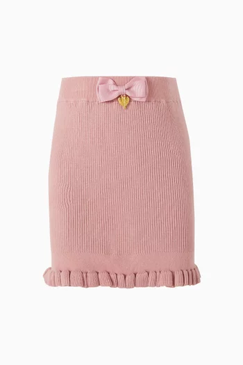 Troy Ruffled Skirt in Cotton-knit