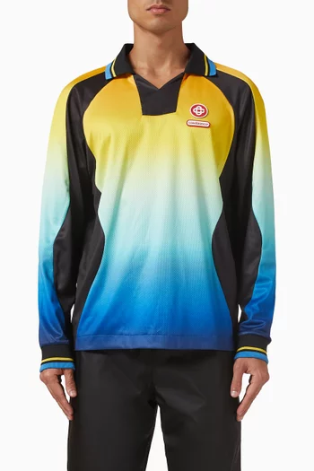 جاكيت رياضي بأشرطة بارزة وألوان متدرجة مخمل