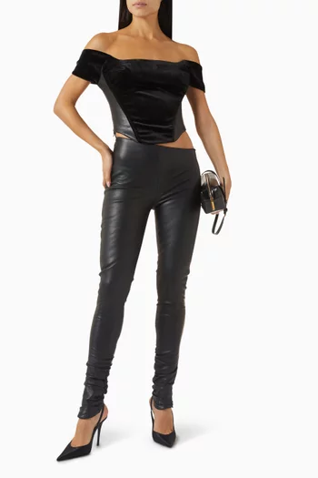 Contouring Bardot Corset Top in Velvet