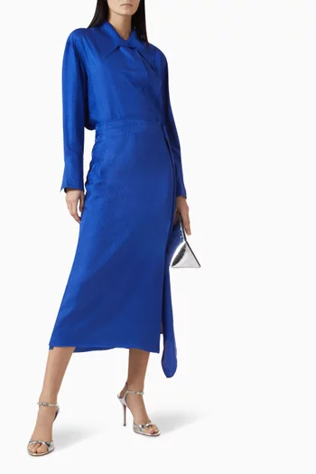 قميص بقصة فضفاضة حرير جاكار