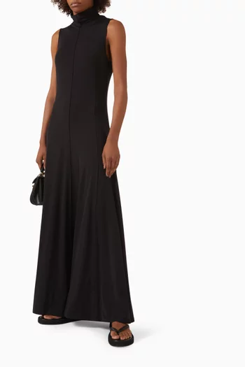 High-neck Maxi Dress in Jersey