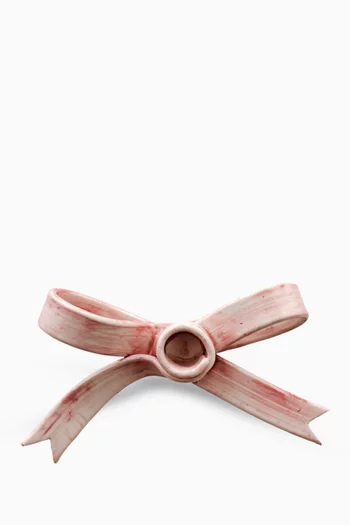 Fiocco Bow Candle Holder in Porcelain