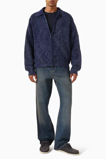 بنطال جينز أمبا بنقشة شعار الماركة دينم