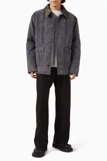 جاكيت عمال بأحرف الماركة دينم