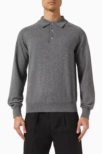 Knit Polo Shirt in Wool