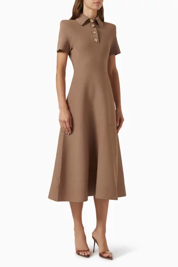 Poppy Shirt Dress in Crepe-knit