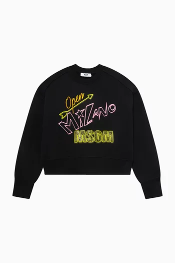 Graphic Logo Sweatshirt in Cotton Fleece