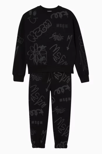 All-over Print Sweatpants in Cotton-fleece