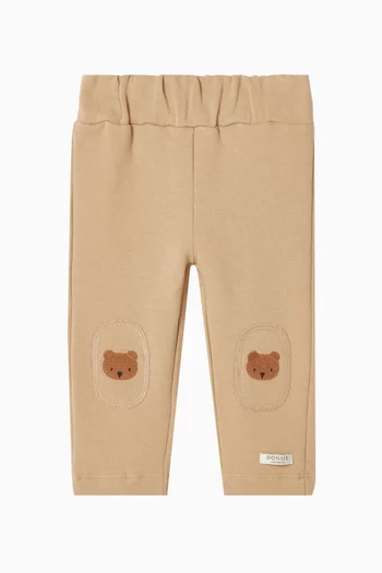 Joek Bear-patch Pants in Cotton