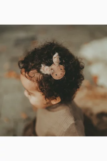 Josy Fluffy Bunny Hairclip in Leather