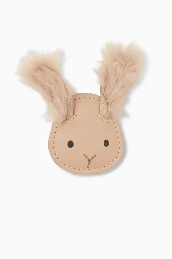 Josy Fluffy Bunny Hairclip in Leather