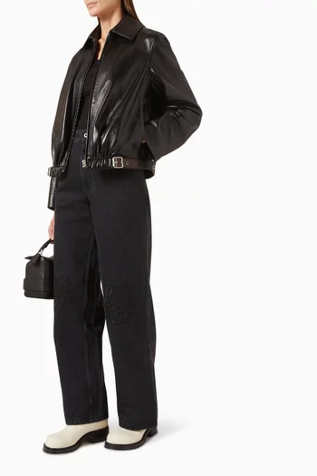Belted Jacket in Leather