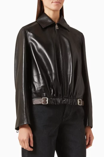 Belted Jacket in Leather