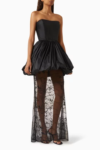 Lace-skirt Gown in Taffeta