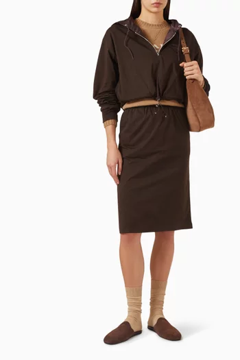 Reversible Skirt in Cotton-jersey & Re-Nylon