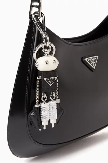 Robot Bag Charm in Leather