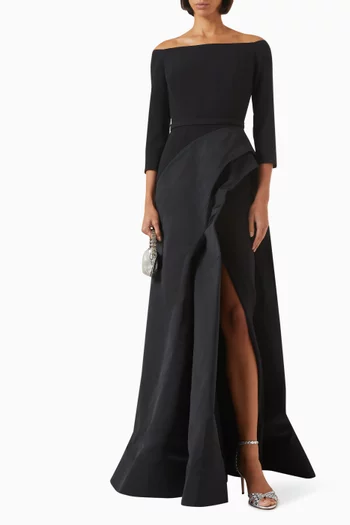 Nila Off-shoulder Gown in Crepe