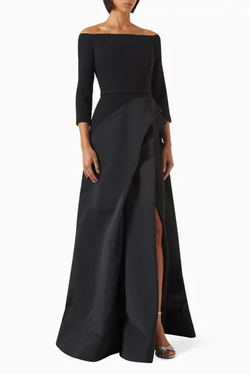 Nila Off-shoulder Gown in Crepe