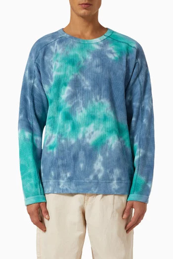 Waffle Crew Sweatshirt in Cotton
