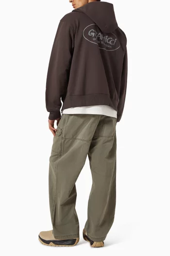 كنزة بغطاء رأس وسحّاب وشعار Original Freedom قطن