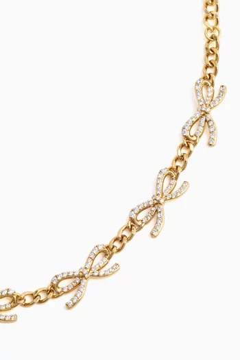 Crystal Bow Bracelet in Gold-plated Brass