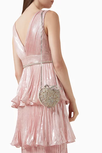 Crystal-embellished Heart Clutch