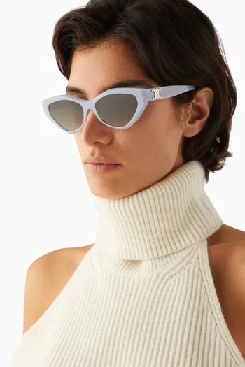 نظارة شمسية بشعار تريومف وإطار بتصميم عين القطة أسيتات