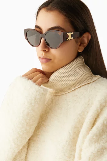 Maxi Triomphe Oval Sunglasses in Acetate