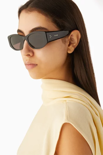 نظارة شمسية بشعار الثلاث نقاط وإطار مستطيل أسيتات