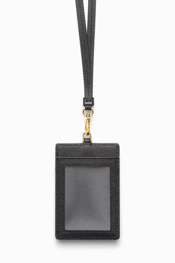 Badge Holder in Saffiano Leather