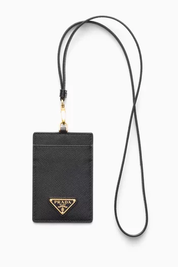 Badge Holder in Saffiano Leather