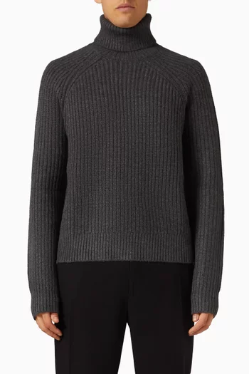 Rib-knit Roll-neck Sweater