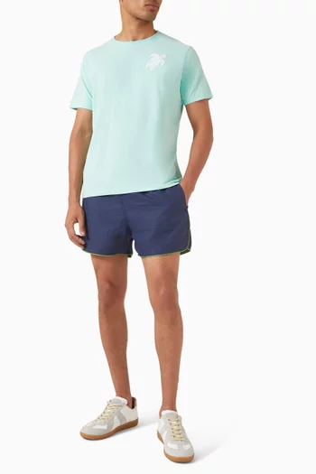 Solid Swim Shorts in Linen